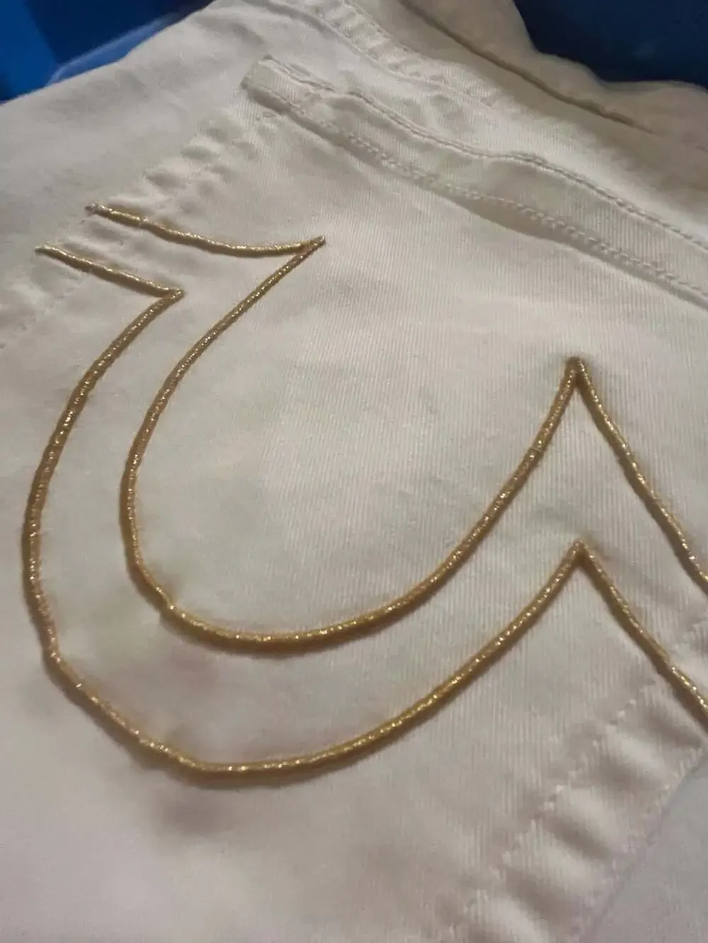 🔥True Religion x Manchester United Limited Edition White Denim Jeans collab siz